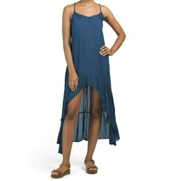 NWT RAVIYA Hi-lo Ruffle Hem Cover-up Maxi Dress - Picture 1 of 5